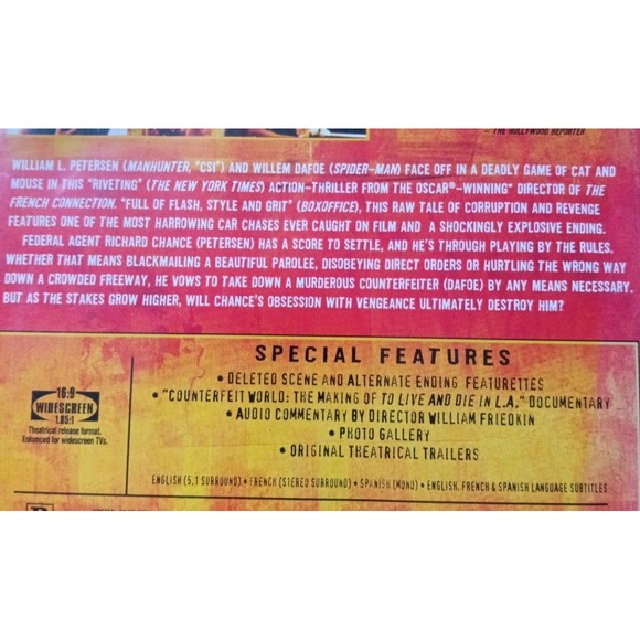 To Live and Die in LA DVD - Picture 3 of 3